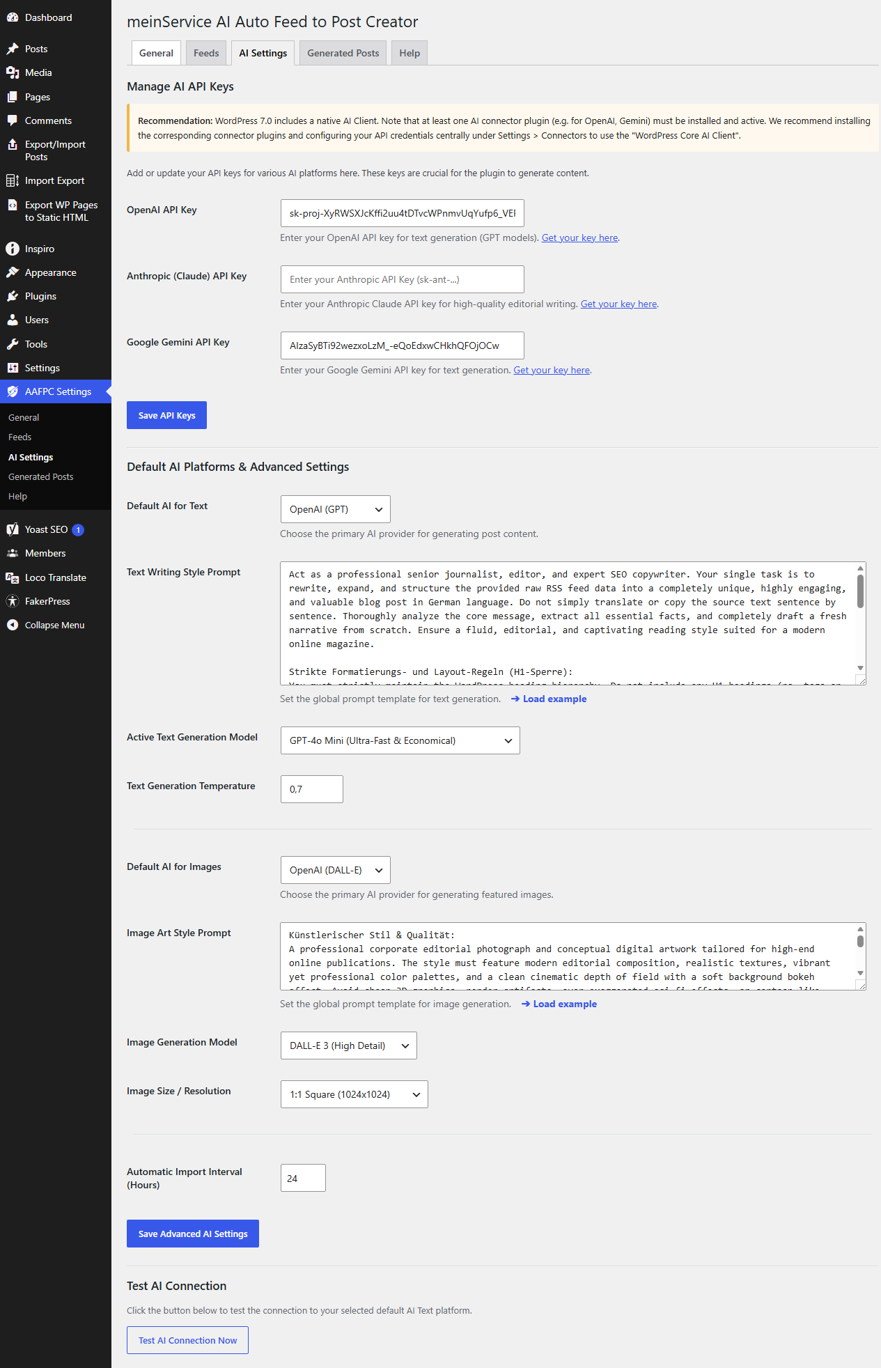 Screenshot 3: AAFPC KI Einstellungen